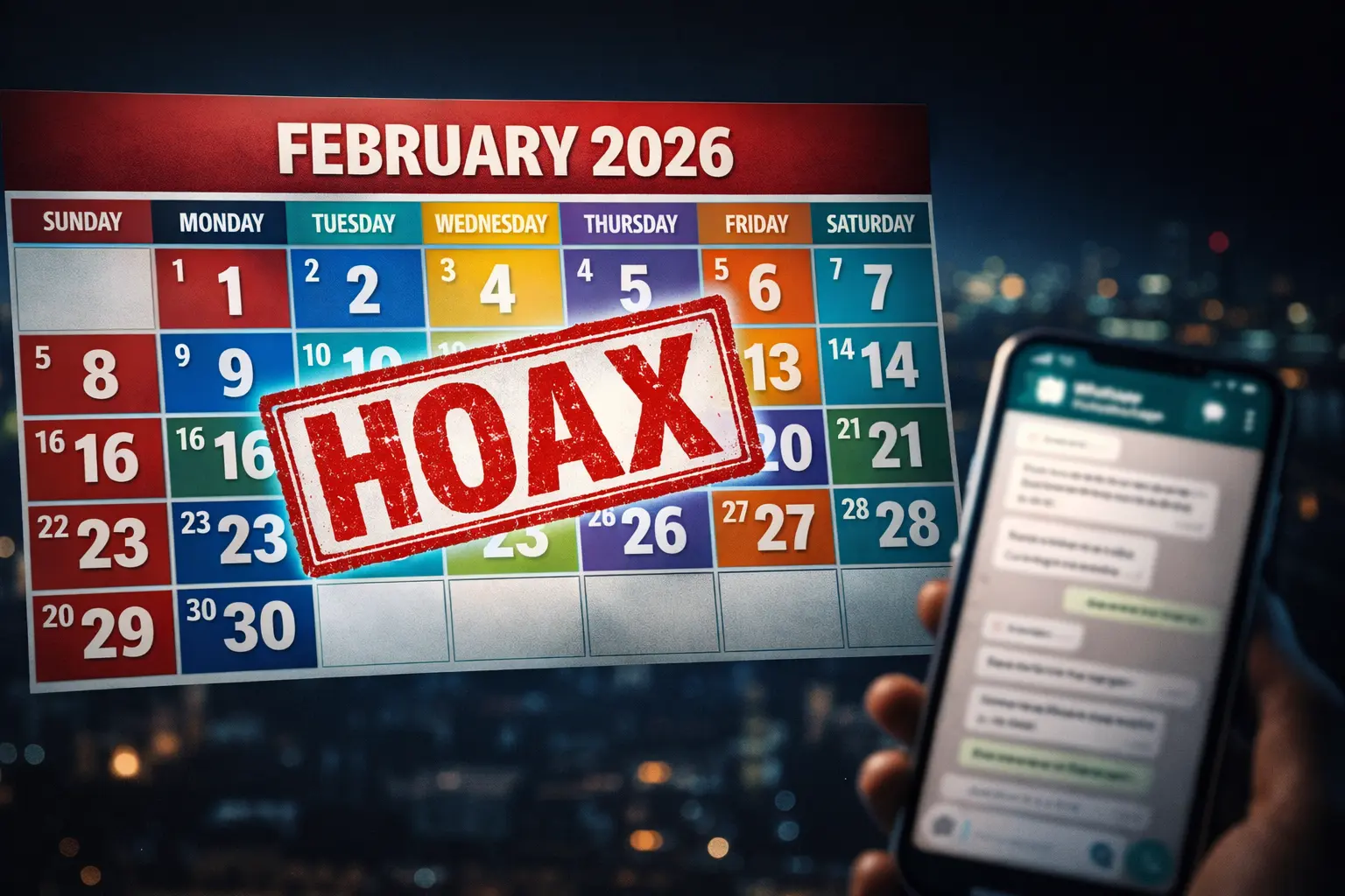 February 2026 calendar hoax fact check by TrendyTalks.