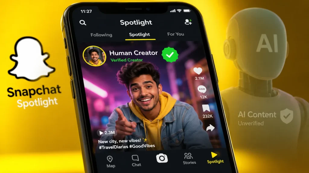 Snapchat updated its rules to reduce repetitive, low-quality synthetic content ("AI slop") and prioritize authentic human creators.