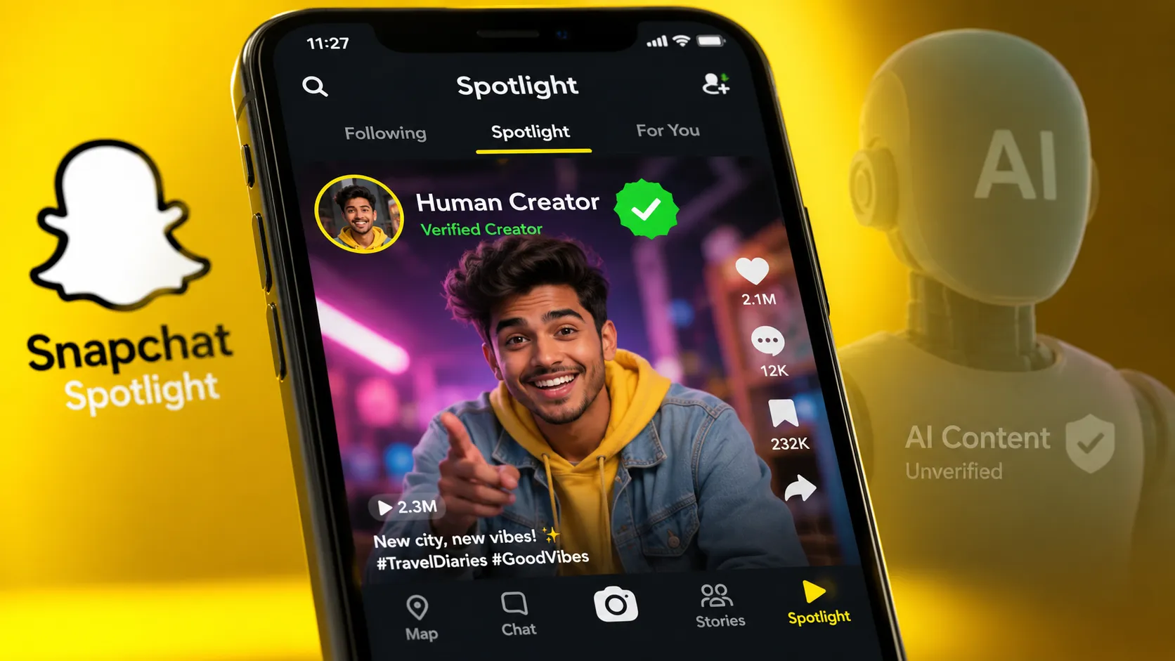 Snapchat updated its rules to reduce repetitive, low-quality synthetic content ("AI slop") and prioritize authentic human creators.